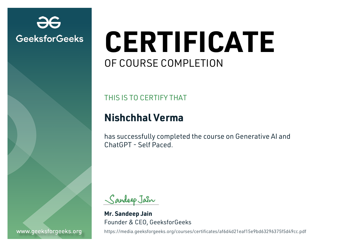 Nishchhal Verma — Full Stack Developer